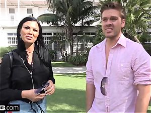Jasmine Jae brings her fellow fucktoy along for a point of view penetrating