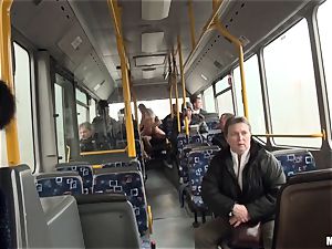 Lindsey Olsen fucks her dude on a public bus